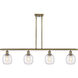 Ballston Belfast 4 Light 48 inch Antique Brass Island Light Ceiling Light