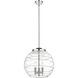 Ballston Athens Deco Swirl 3 Light 15.75 inch Polished Chrome Statement Pendant Ceiling Light in Incandescent, Clear Deco Swirl