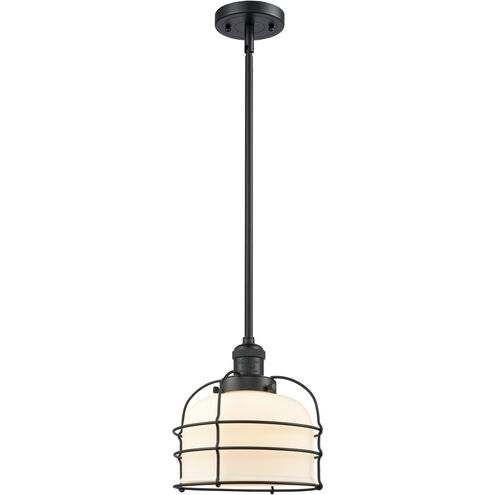 Franklin Restoration Bell Cage LED 9 inch Matte Black Mini Pendant Ceiling Light in Matte White, Franklin Restoration
