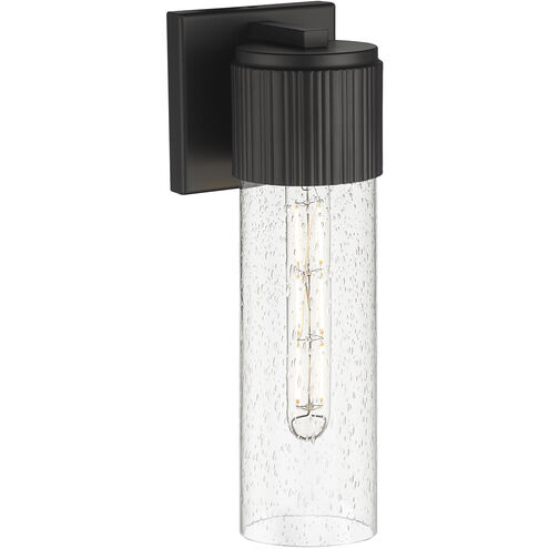 Bolivar 1 Light 4 inch Matte Black Sconce Wall Light in Seedy Glass