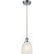 Ballston Brookfield 1 Light 6 inch Polished Chrome Mini Pendant Ceiling Light in White Glass, Ballston