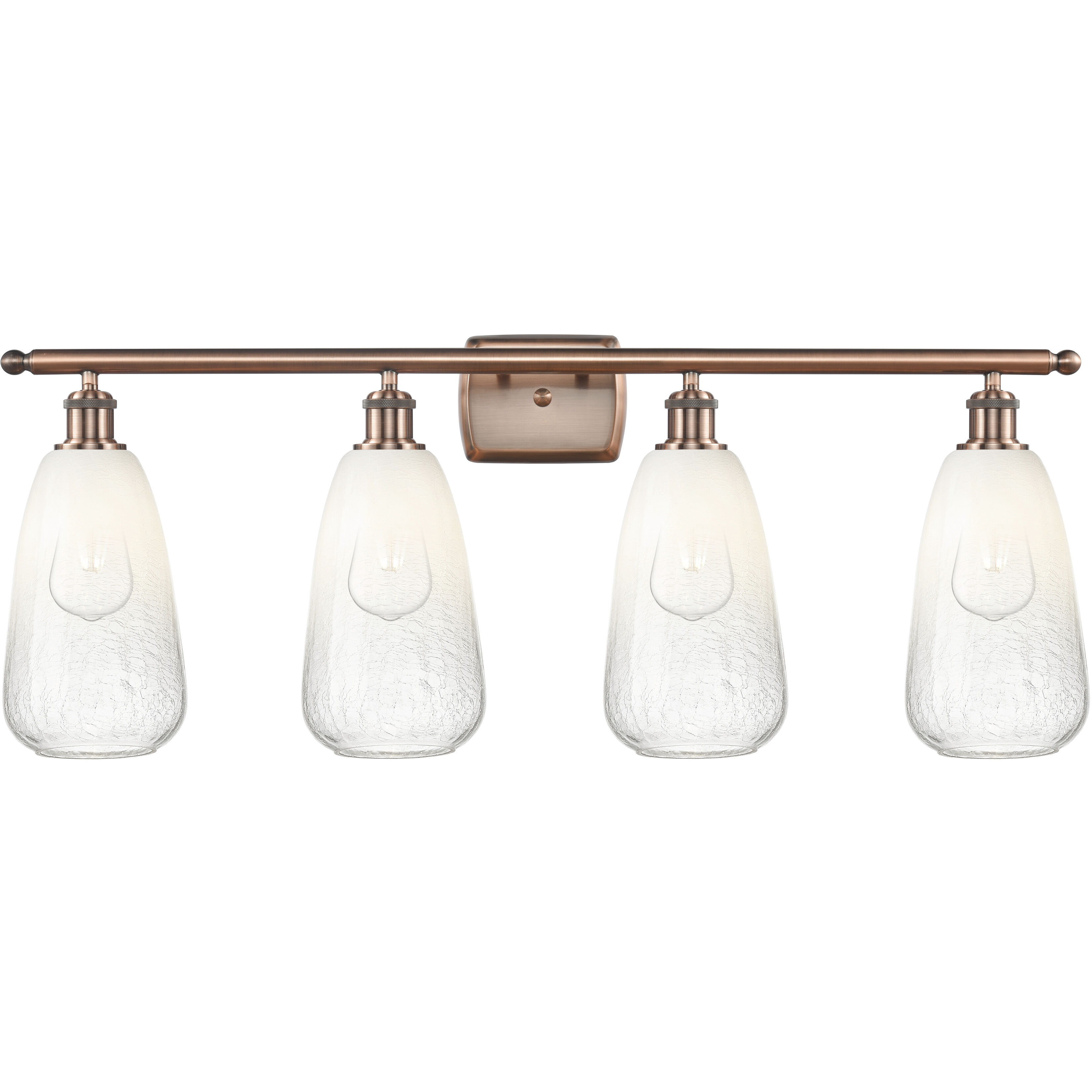 Ballston Brookhaven Almond 4 Light 36 inch Antique Copper Bath Vanity Light Wall Light in Opal Glass