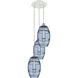 Ballston Vaz 3 Light 14.5 inch White Polished Chrome Cord Hung Multi Pendant Ceiling Light