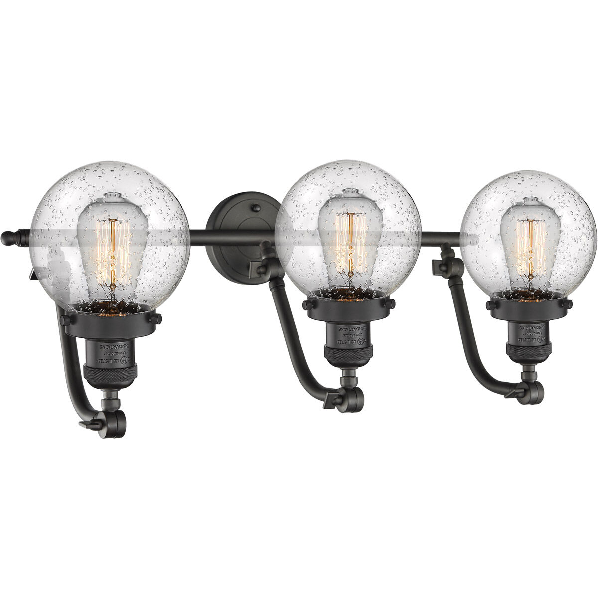 Franklin Restoration Beacon LED 25.5 inch Oil Rubbed Bronze Bath Vanity Light Wall Light in Seedy Glass, Franklin Restoration