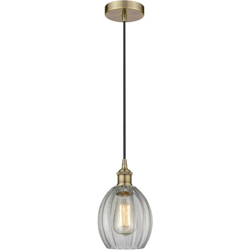 Edison Eaton LED 6 inch Antique Brass Mini Pendant Ceiling Light