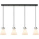 Newton Cone 4 Light 51.75 inch Matte Black Linear Pendant Ceiling Light in White Glass
