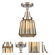 Franklin Restoration Chatham LED 6 inch Brushed Satin Nickel Flush Mount Ceiling Light in Mercury Glass