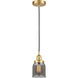 Edison Bell 1 Light 5 inch Satin Gold Mini Pendant Ceiling Light