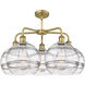 Ballston Rochester 5 Light 28 inch Brushed Brass Stem Hung Chandelier Ceiling Light in Clear Glass