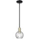 Arcadia Athens Water Glass 1 Light 6 inch Black Antique Brass Mini Pendant Ceiling Light