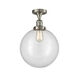 Franklin Restoration XX-Large Beacon 1 Light 12 inch Brushed Satin Nickel Semi-Flush Mount Ceiling Light in Clear Glass, Franklin Restoration
