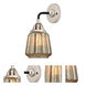 Nouveau 2 Chatham LED 6 inch Black Polished Nickel Sconce Wall Light in Mercury Glass