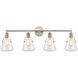 Luna 4 Light 40 inch Satin Nickel Bath Vanity Light Wall Light