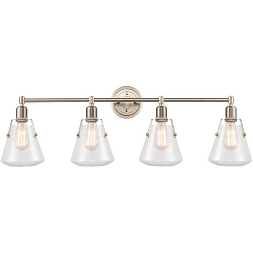 Luna 4 Light 40 inch Satin Nickel Bath Vanity Light Wall Light