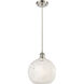 Ballston White Mouchette 1 Light 10 inch Brushed Satin Nickel Cord Hung Mini Pendant Ceiling Light