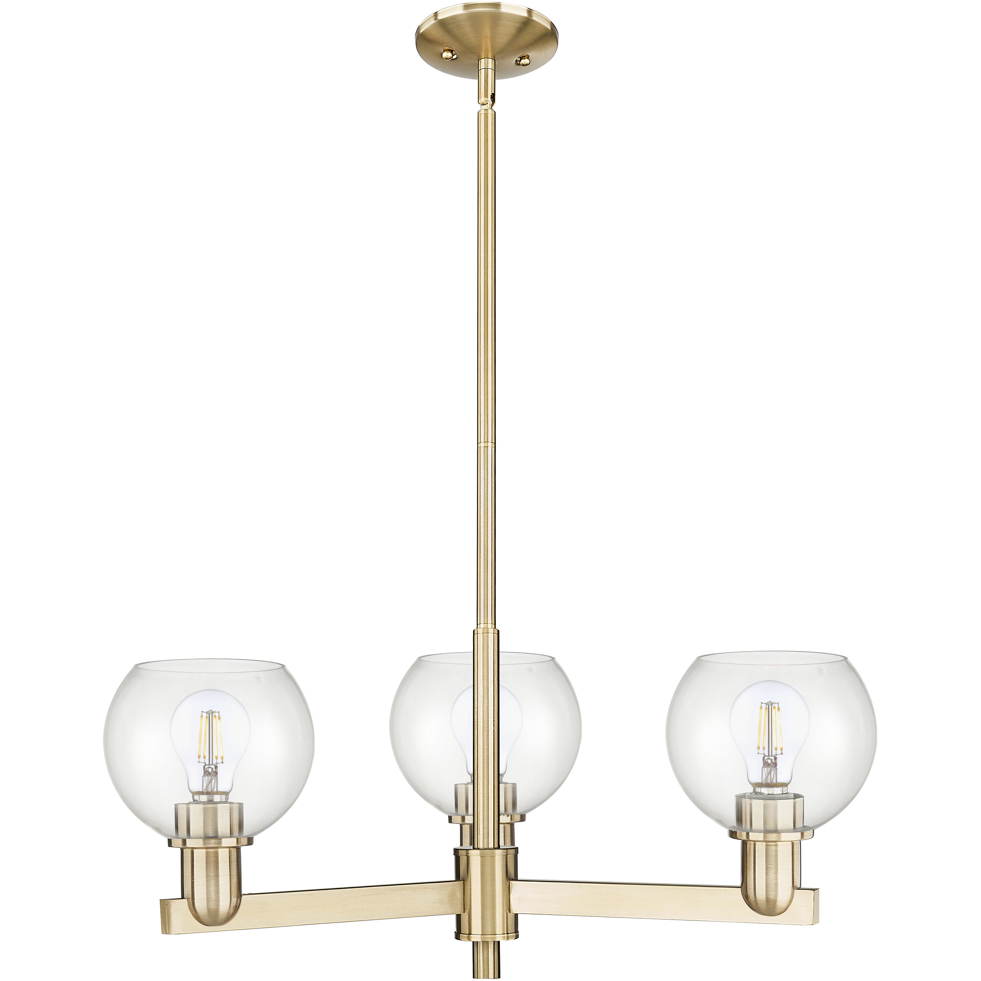 Arcadia Athens 3 Light 27.63 inch Champagne Bronze Chandelier Ceiling Light in Clear