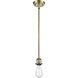Ballston Bare Bulb 1 Light 5 inch Antique Brass Pendant Ceiling Light in Incandescent, No Shade, Ballston
