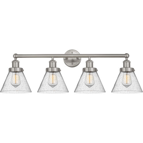 Cone 4 Light 34.75 inch Brushed Satin Nickel Bath Vanity Light Wall Light