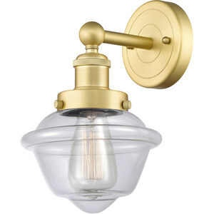 Oxford 1 Light 6.5 inch Satin Gold Sconce Wall Light in Clear Glass