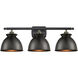 Ballston Adirondack LED 28 inch Black Antique Brass Bath Vanity Light Wall Light in Matte Black, Ballston