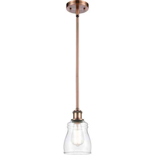 Ballston Ellery 1 Light 5 inch Antique Copper Pendant Ceiling Light in Clear Glass, Ballston