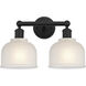 Edison Dayton 2 Light 15 inch Matte Black Bath Vanity Light Wall Light in White