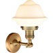 Franklin Restoration Small Oxford 1 Light 8 inch Brushed Brass Semi-Flush Mount Ceiling Light in Matte White Glass, Franklin Restoration