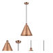 Ballston Cone LED 16 inch Antique Copper Mini Pendant Ceiling Light