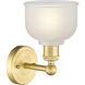 Dayton 1 Light 5.5 inch Satin Gold Sconce Wall Light in White Glass