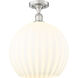 Edison White Venetian 1 Light 13.75 inch Semi-Flush Mount