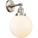 Franklin Restoration Large Beacon LED 8 inch Brushed Satin Nickel Sconce Wall Light, Franklin Restoration