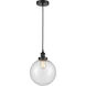 Edison Beacon 1 Light 10 inch Matte Black Mini Pendant Ceiling Light