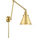 Appalachian 30 inch 60.00 watt Satin Gold Swing Arm Wall Light, Franklin Restoration