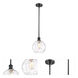 Ballston Athens Water Glass LED 8 inch Matte Black Mini Pendant Ceiling Light