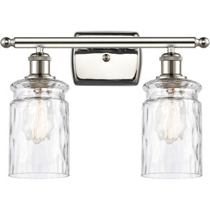 Ballston Candor 2 Light 16 inch Polished Nickel Bath Vanity Light Wall Light in Clear Waterglass, Ballston