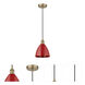 Edison Plymouth Dome LED 8 inch Antique Brass Mini Pendant Ceiling Light