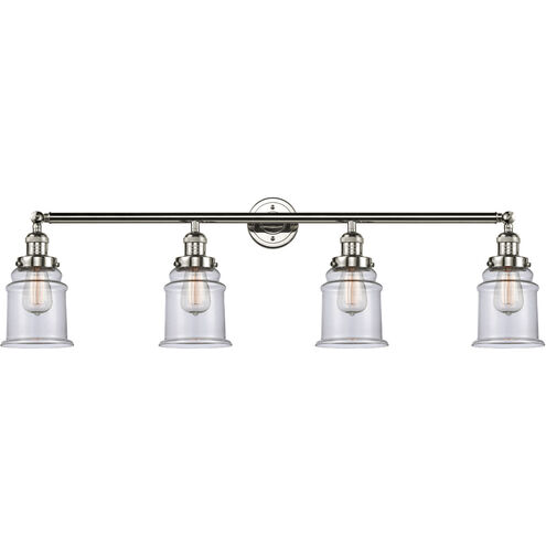 Franklin Restoration Canton 4 Light 42 inch Polished Nickel Bath Vanity Light Wall Light in Clear Glass, Franklin Restoration