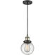Franklin Restoration Beacon LED 6 inch Black Antique Brass Mini Pendant Ceiling Light in Seedy, Franklin Restoration