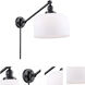 X-Large Bell 12 inch 3.50 watt Matte Black Swing Arm Wall Light, Franklin Restoration