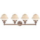 Oxford 4 Light 33.5 inch Antique Copper Bath Vanity Light Wall Light in Matte White