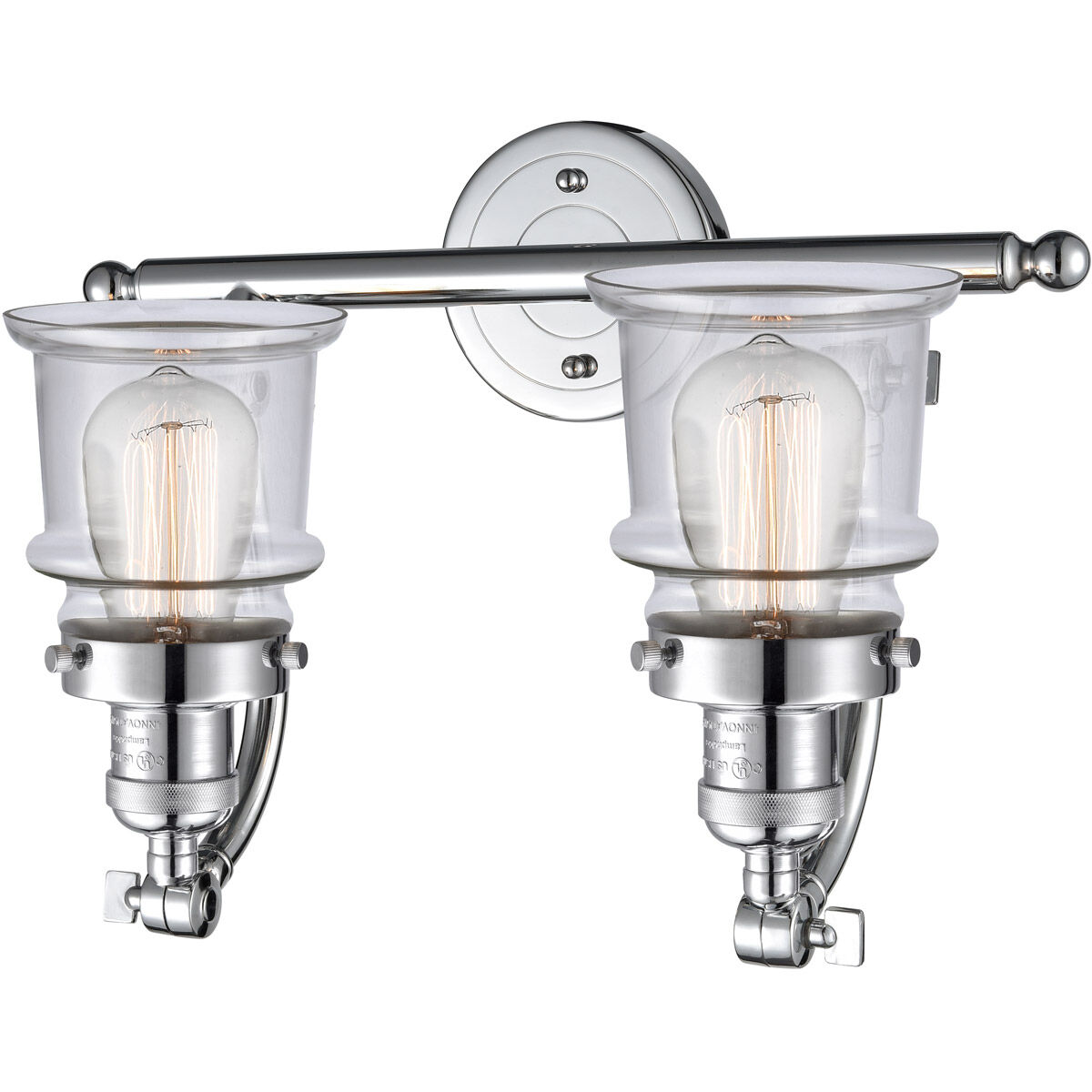 Franklin Restoration Small Canton LED 18 inch Polished Chrome Bath Vanity Light Wall Light in Clear Glass, Franklin Restoration