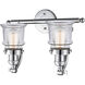 Franklin Restoration Small Canton LED 18 inch Polished Chrome Bath Vanity Light Wall Light in Clear Glass, Franklin Restoration