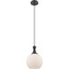 Astor 1 Light 8 inch Matte Black Mini Pendant Ceiling Light in Matte White Glass