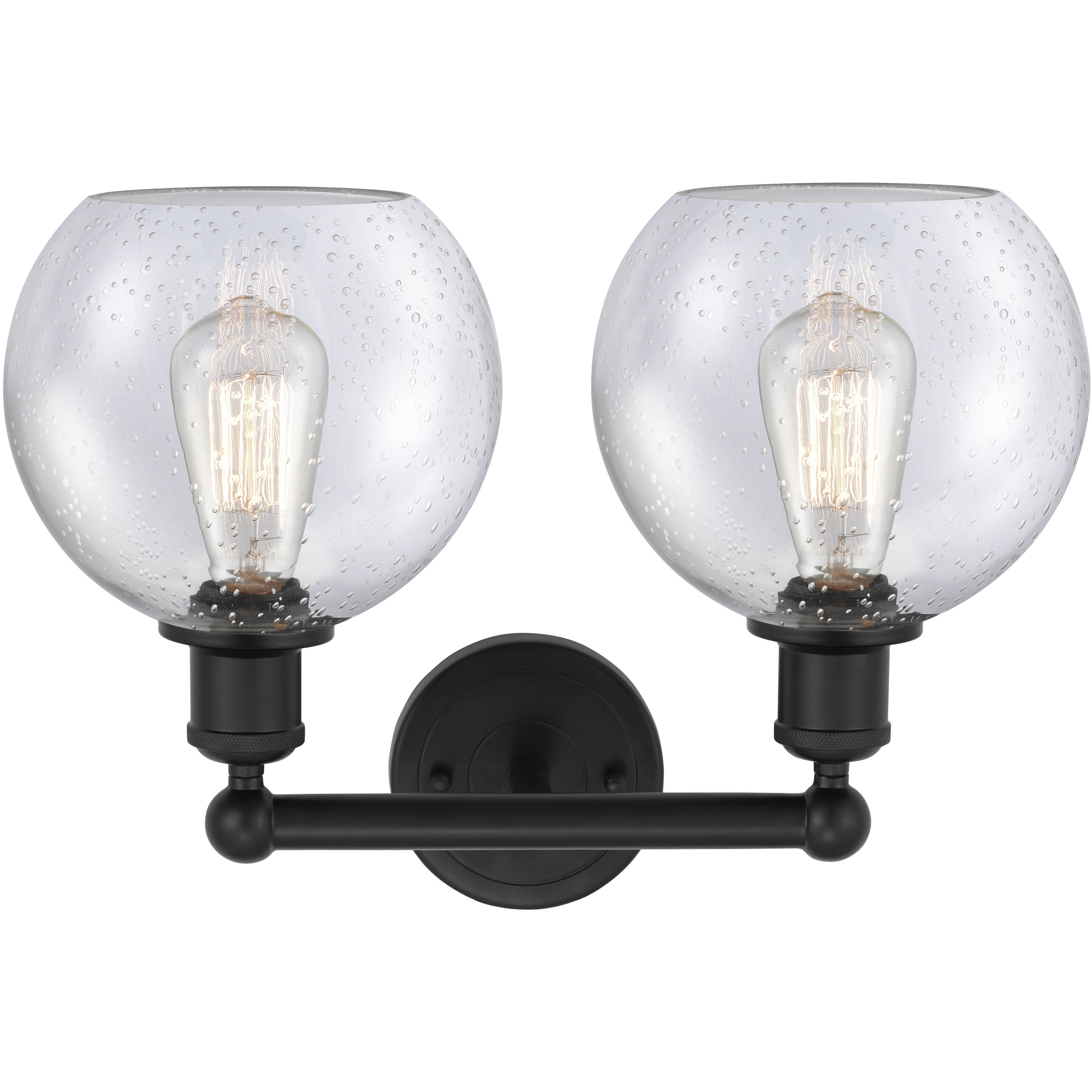 Athens 2 Light 17 inch Matte Black Bath Vanity Light Wall Light in Seedy