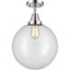 Beacon LED 12 inch Polished Chrome Flush Mount Ceiling Light in Clear Glass