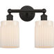 Edison Hadley 2 Light 14 inch Oil Rubbed Bronze Bath Vanity Light Wall Light in Matte White Glass
