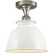 Edison Adirondack 1 Light 8.25 inch Semi-Flush Mount