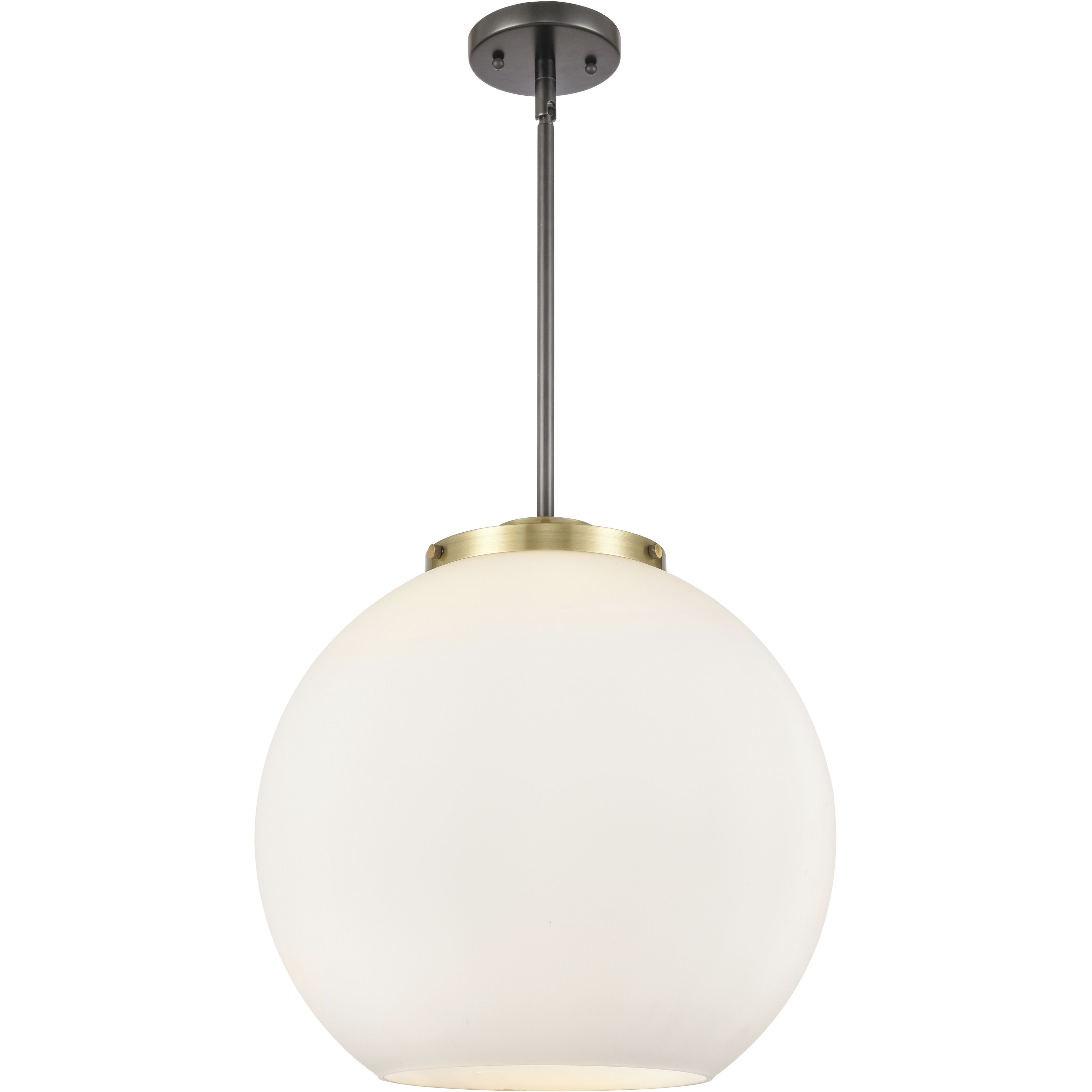 Ballston Athens LED 15.75 inch Black Antique Brass Statement Pendant Ceiling Light in Matte White