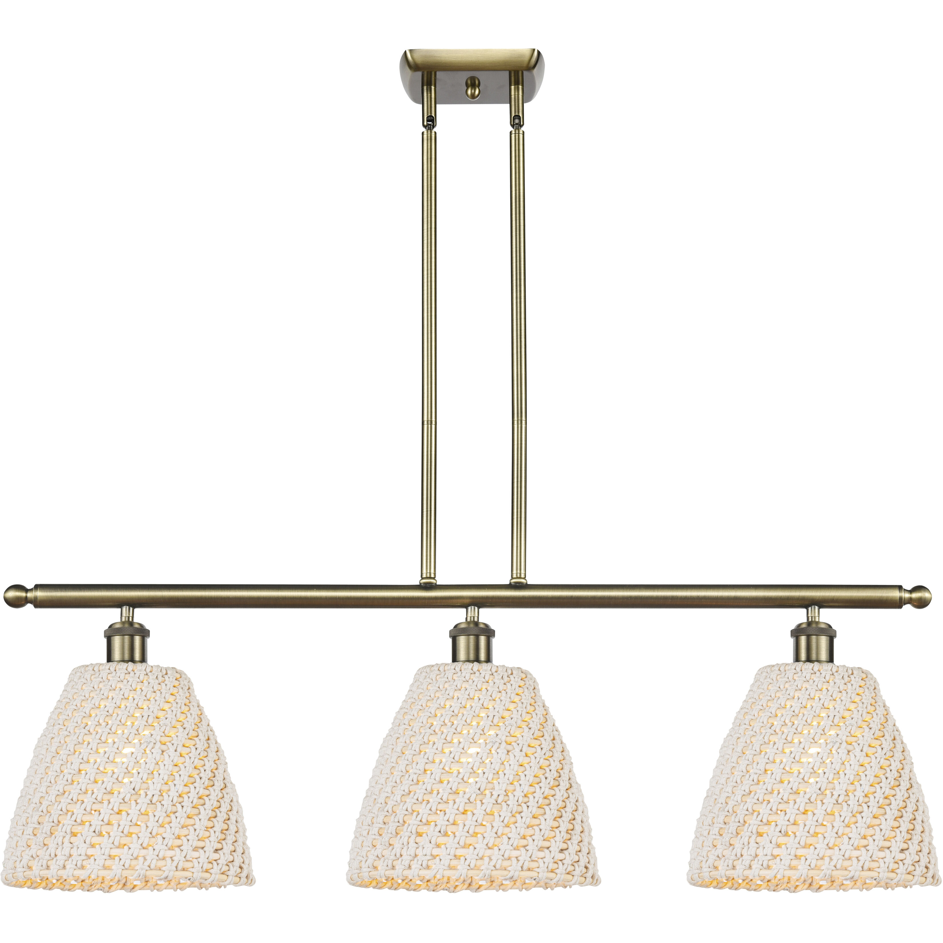 Ballston Bristol Natural Island Light Ceiling Light in Antique Brass