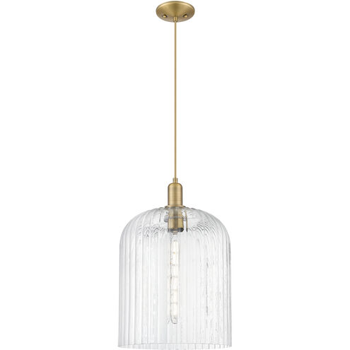 Downtown Urban Bridal Veil 1 Light 12 inch Brushed Brass Mini Pendant Ceiling Light in Clear